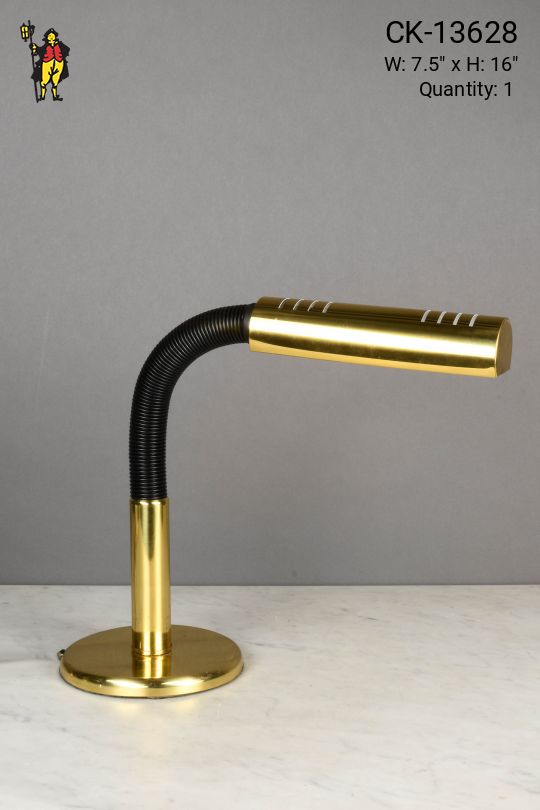 Brass & Black Gooseneck Desk Lamp