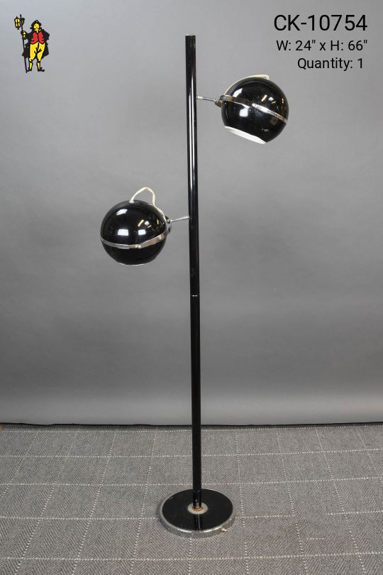 Black Two Light Directional Floor Lamp