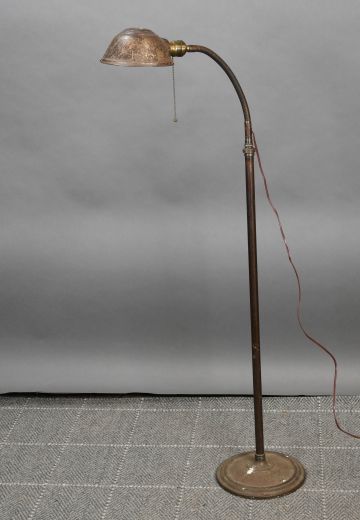 Distressed Gooseneck Reading Floor Lamp