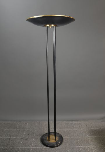 Oversize Black & Brass Torchiere