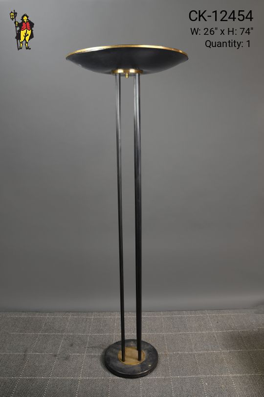 Oversize Black & Brass Torchiere