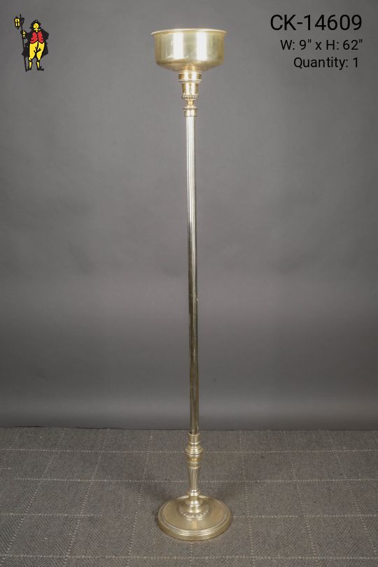 Stiffel Silver Plated Metal Shaded Torchiere