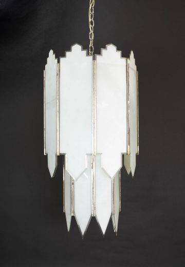 Art Deco Frosted Glass Hanging Pendant