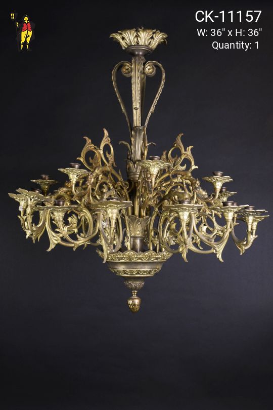 Non-Electric Victorian Brass Chandelier