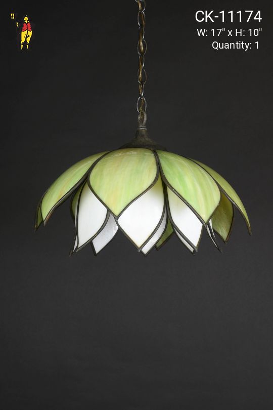 Slag Glass Two Layer Hanging Pendant