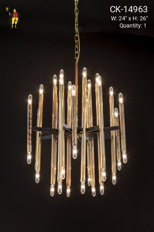 Polished Brass & Black Hanging Fixture