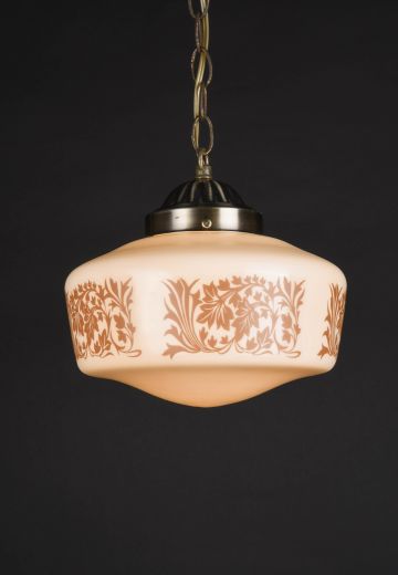 9" Floral Etched Hanging Schoolhouse Globe