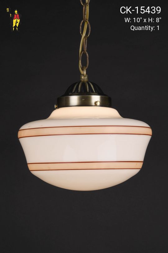 10" Red & Yellow Striped Hanging Schoolhouse Globe