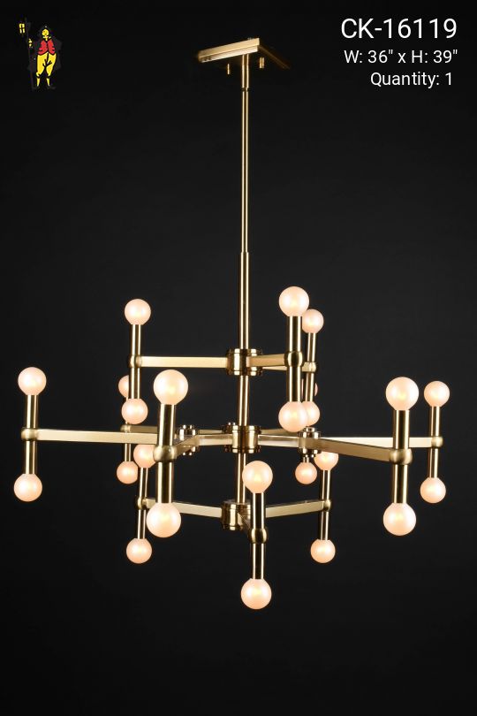 24 Light Antique Brass Sputnik Style Chandelier