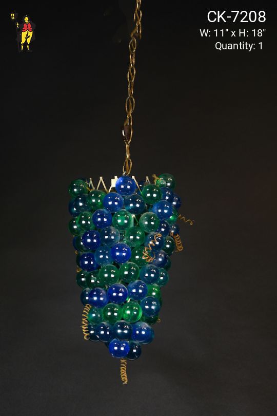 Blue & Green Glass Grap Cluster Pendant