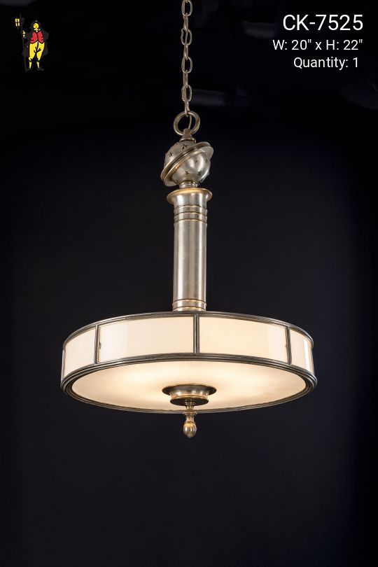 Art Deco Chandelier w/Opal Glass Panels