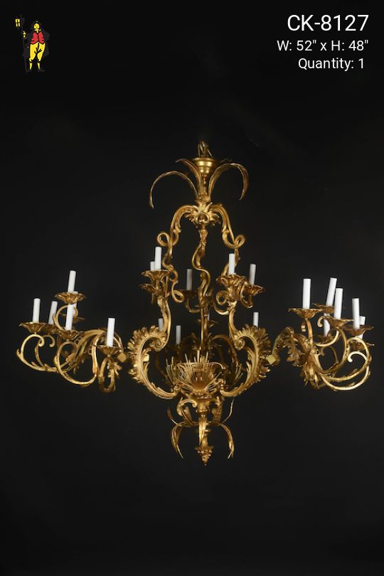 Oversized 24 Light Gold Chandelier