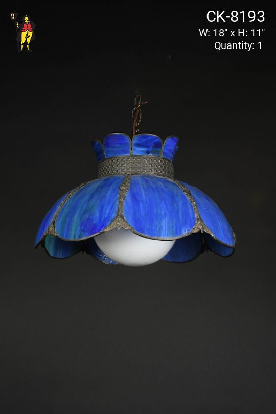 Hanging Dark Blue Tiffany Glass Pendant