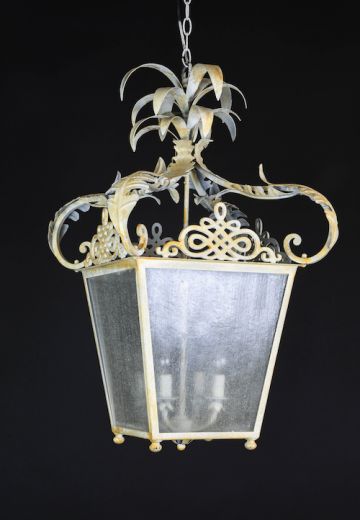 Hanging White Iron Lantern