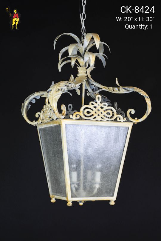 Hanging White Iron Lantern