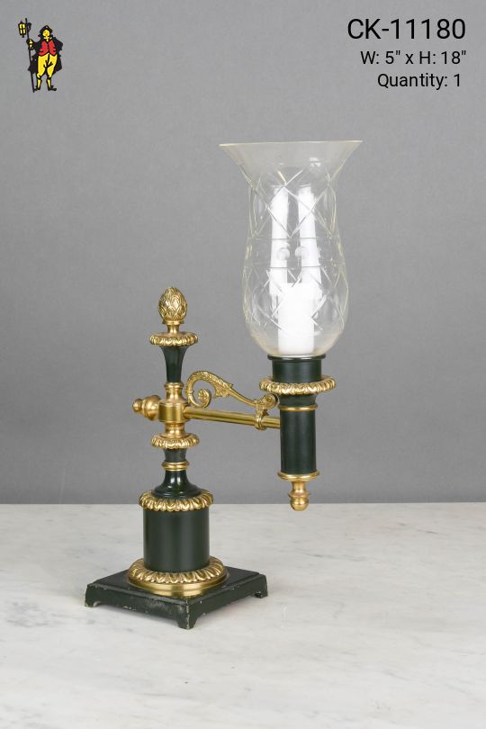 Green & Brass Mantle Lamp