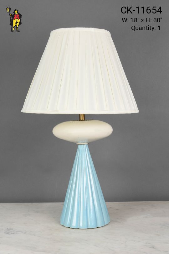 Sky Blue & White Ceramic Table Lamp