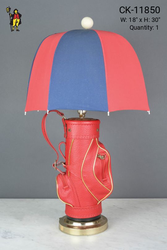 Red & Blue Golf Bag Table Lamp