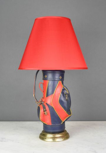 Blue & Red Golf Bag Table Lamp