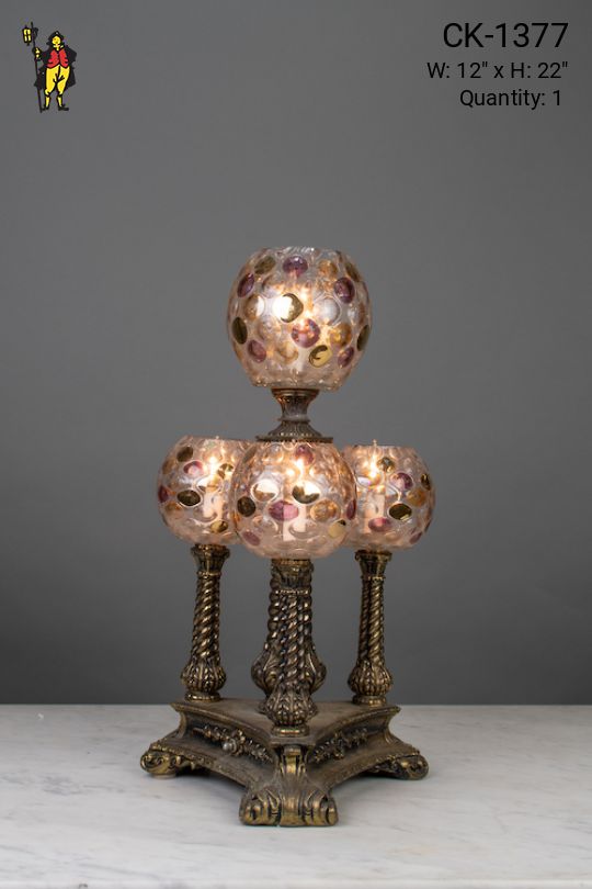 Art Glass Four Light Sheik Table Lamp