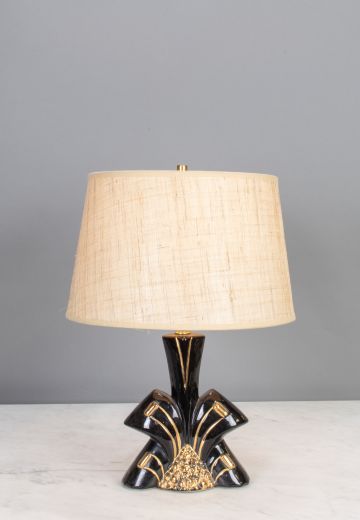 Black Painted Mid-Century Table Lamp