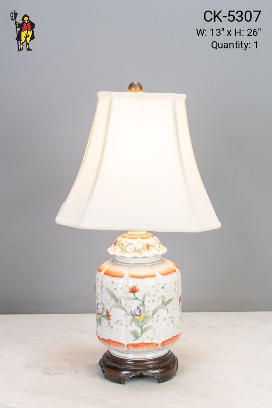 Floral Painted Ceramic Table Lamp