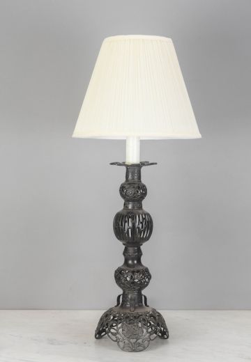 Black Art Deco Footed Table Lamp