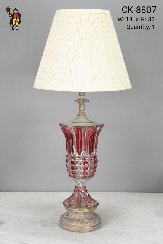 Red Glass Table Lamp