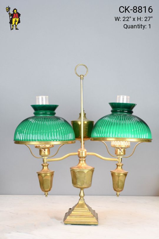 Electrified Two Light Oil Lamp