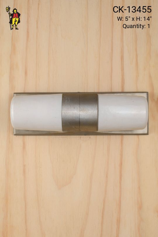 Nickel & Glass Two Light Wall Sconce