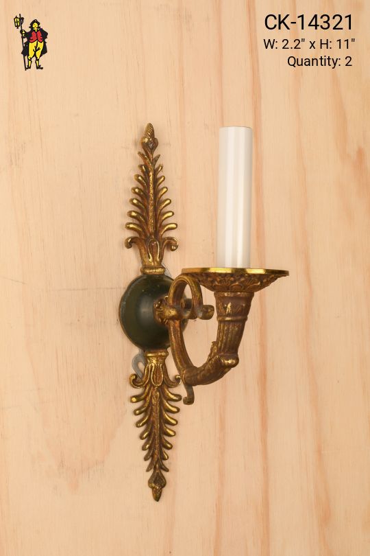 Brass Single Candle Wall Sconce