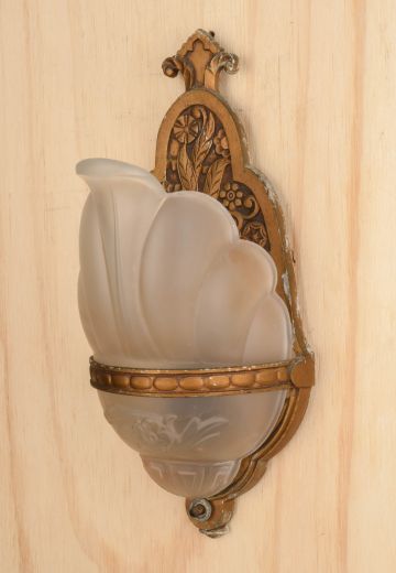 Antique Brass Art Deco Pocket Sconce