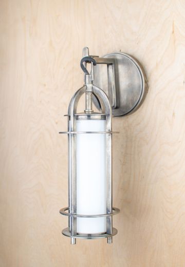 Mid Century Modern Nickel Lantern Wall Sconce